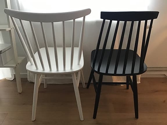 Stolar  Vit och Svart Lackerad Trä