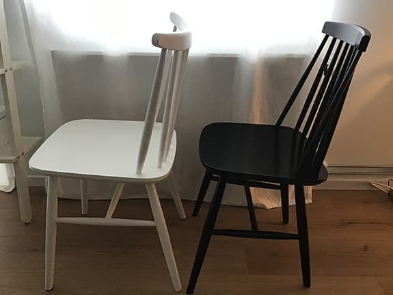 Stolar  Vit och Svart Lackerad Trä
