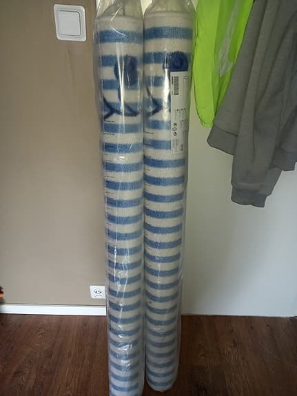 IKEA GULSPARV Matta 133x160 cm blå vit bomull