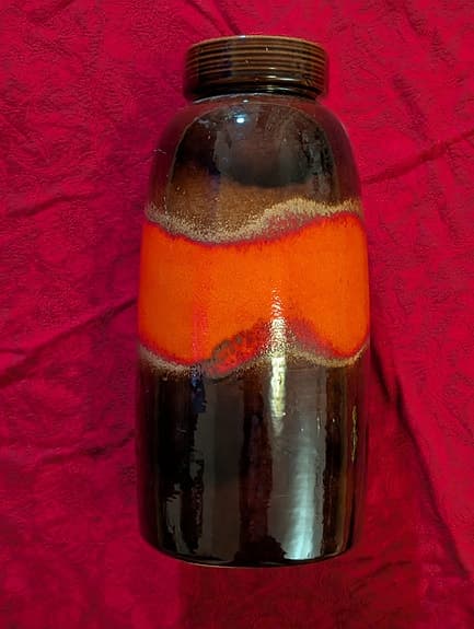 Vintage golv vas brun/, orange