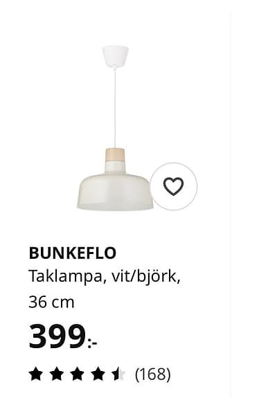 Taklampa Bunkeflo