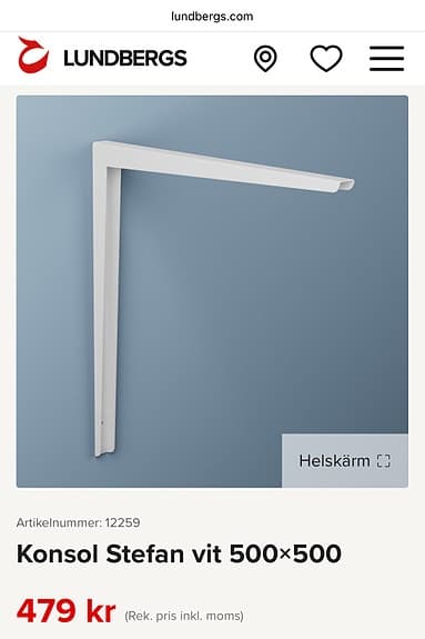 Konsol - Stefan - Vit - 500×500