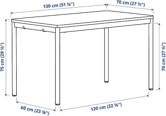 IKEA dinning table, white color, 130x71cm, very good condition (like new)