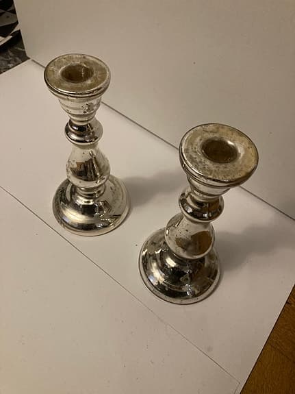 Ljusstakar retro glas förgylld