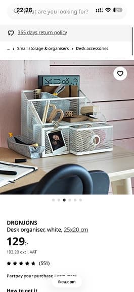 DRÖNJÖNS Skrivbordsorganisatör