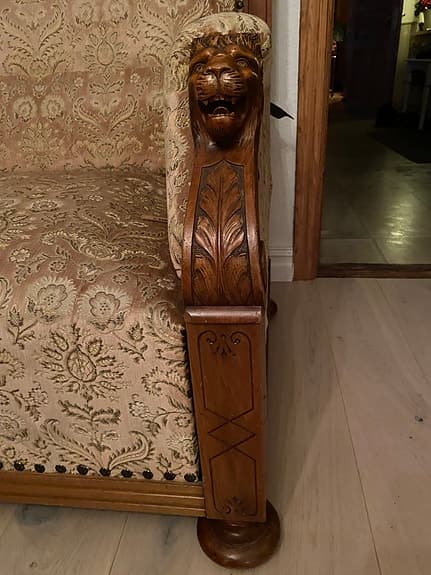 Antik Soffa - Paneldivan, bord