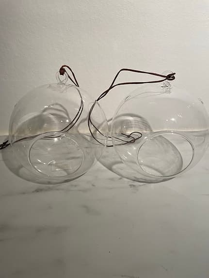 Hängande amplar i glas