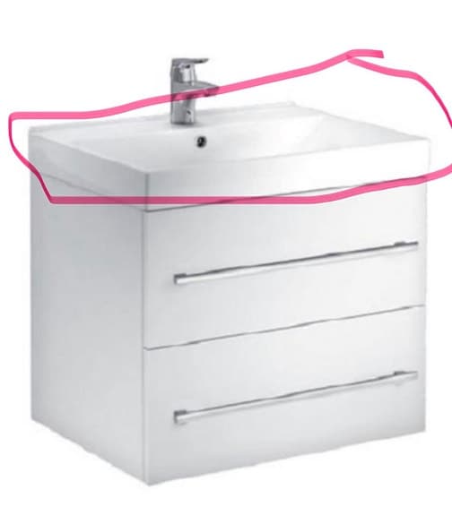 Fovere Handfat 60 cm porslin med 1 kranhål D46
