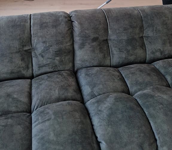 Mörkgrönt sammet modulsoffa med puff modul