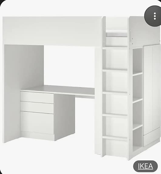 IKEA juniorsäng utan skrivbord i vitt