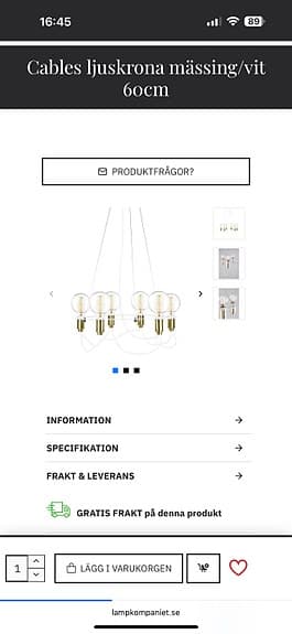 Ljuskrona Cables Globen Lighting