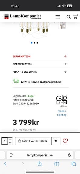 Ljuskrona Cables Globen Lighting