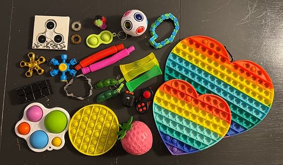 Fidgets/Fidget toys, set om 25 delar