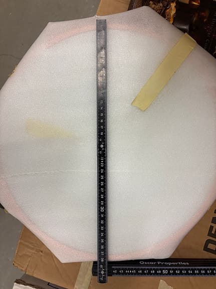 Spegel i koppar, 38 cm.