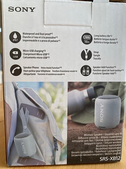 Sony SRS-XB12 Trådlös Högtalare Grå OBS 2 stycken