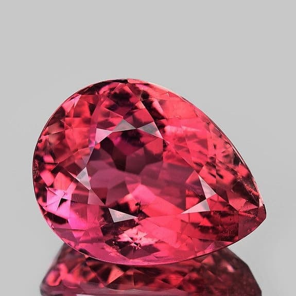 Naturlig Tourmaline Rubellite ädelsten 6,96 ct violett/rosa päronformad slipning
