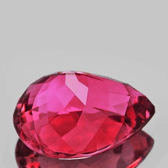 Naturlig Tourmaline Rubellite ädelsten 6,96 ct violett/rosa päronformad slipning