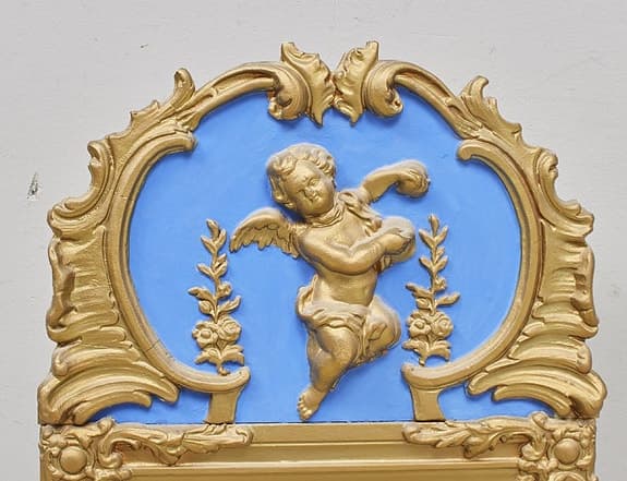 Spegel nyrokoko i guld och blått