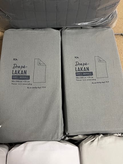 Paket med sängöverkast och sänglinne – Borganäs, ICA & 24h Cotton Satin