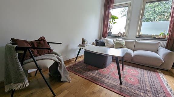Vit soffbord med hylla 120x60cm