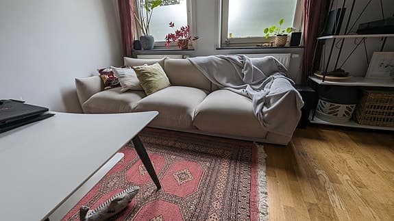 Vit soffbord med hylla 120x60cm