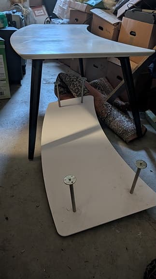 Vit soffbord med hylla 120x60cm