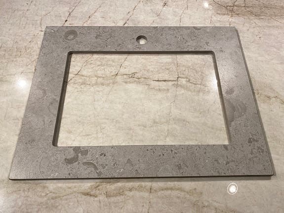 Bänkskiva till kommod i granitkeramik Bricmate Norrvange light grey, 12mm
