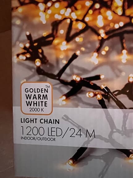 Ljusslinga 24 m, 1200 ledlampor, golden warm white, Star Trading