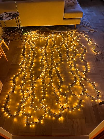 Ljusslinga 24 m, 1200 ledlampor, golden warm white, Star Trading