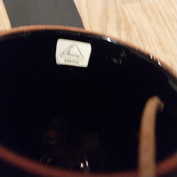 Retro miniatyr ampel tillverkad av Steninge blå komplett med snören. Keramik