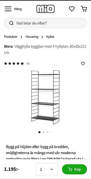 Vägghyllan Wera från Mio