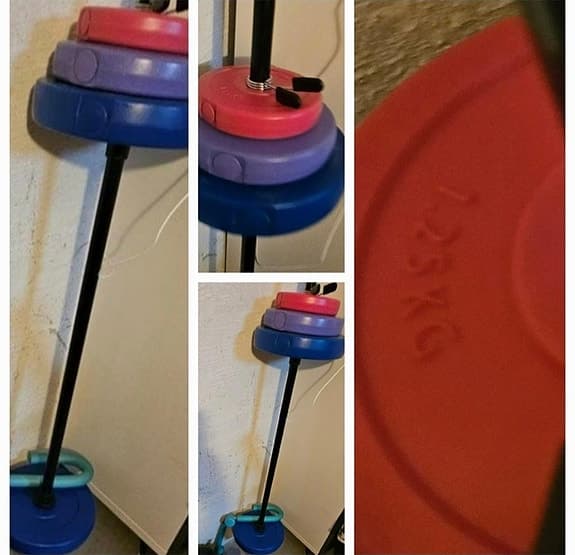 Body Pump viktstång med färgade vikter