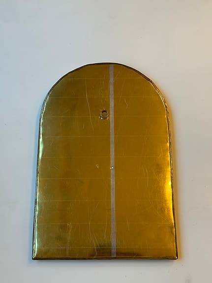 Antik nätt mässingsspegel med beninläggningar