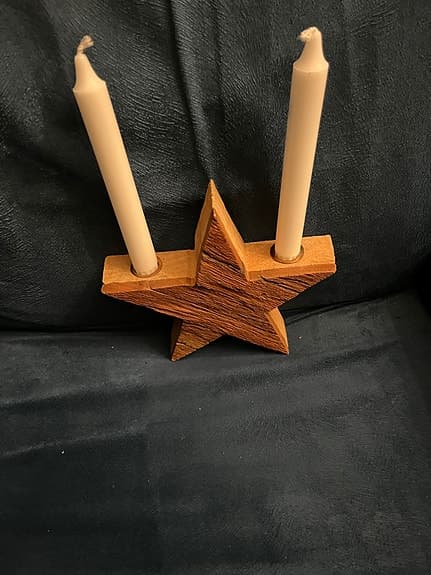 Trä stjärn ljusstake