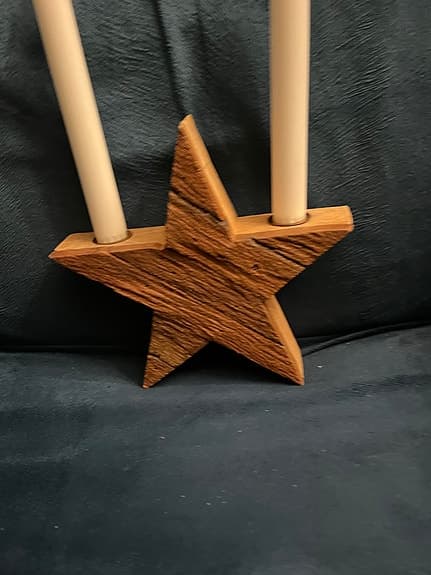 Trä stjärn ljusstake