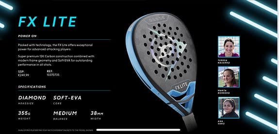 Dunlop Fx Lite Padelracket 38 mm