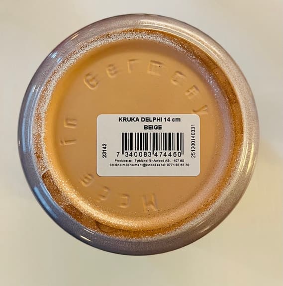 Blomkruka beige färg 14 cm