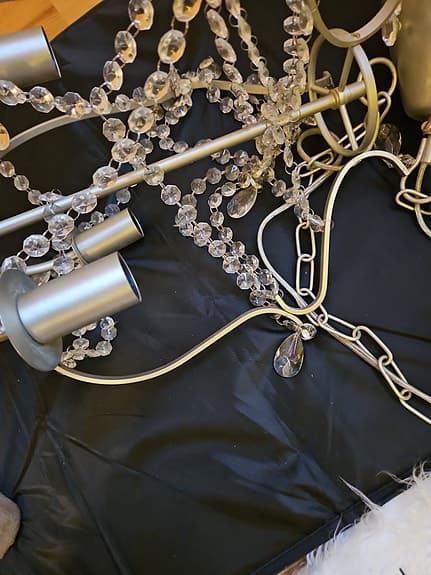 Taklampa med kristaller