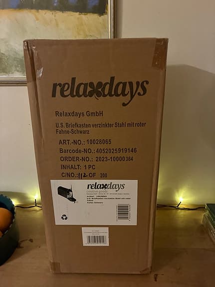 Relaxdays Brevlåda svart stål