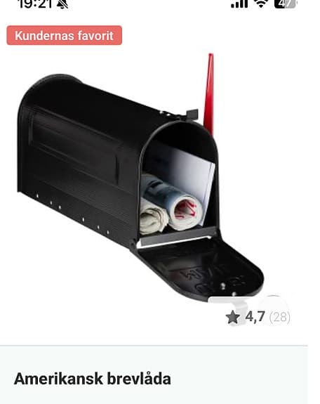 Relaxdays Brevlåda svart stål