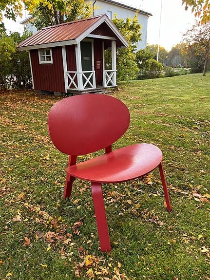 Fåtölj Fröset ikea,rödlaserad ekfaner