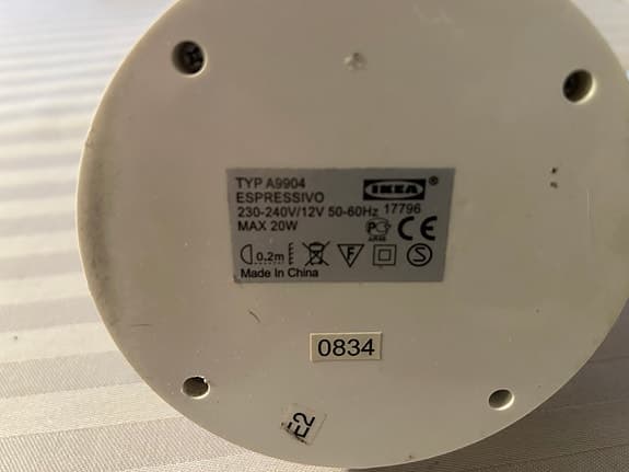 IKEA A1904 Espressivo bordslampa vit