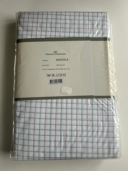 Värnamo sängkläder Manila påslakan 150x210 cm rutigt bomull