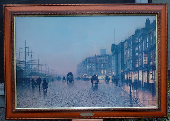 Reproduktion av J.A. Grimshaws "Liverpool från Wapping"