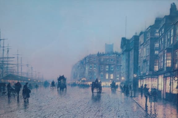 Reproduktion av J.A. Grimshaws "Liverpool från Wapping"