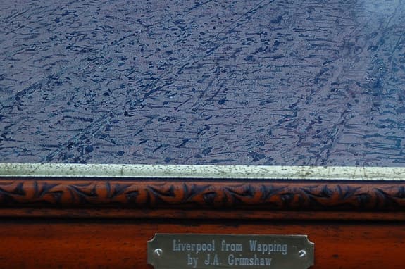 Reproduktion av J.A. Grimshaws "Liverpool från Wapping"