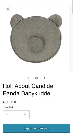 Candide baby Pandapillow Pandakudde nyfödd bebis newborn kudde