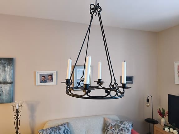 Ljuskrona i järn, smide,