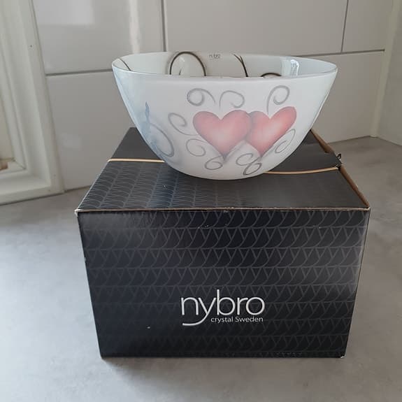 Nybro Crystal Sweden Skål Heart Design Anders Lindblom