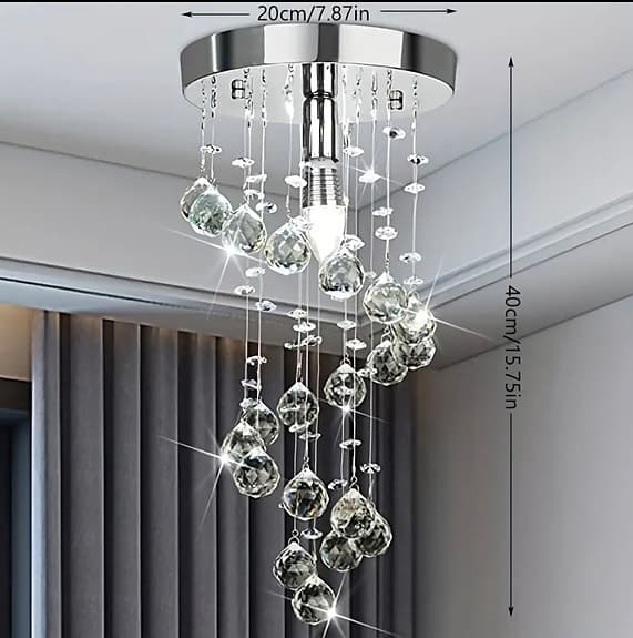 Modern kristallkrona – semi-flush ljuskrona med lyxig glans